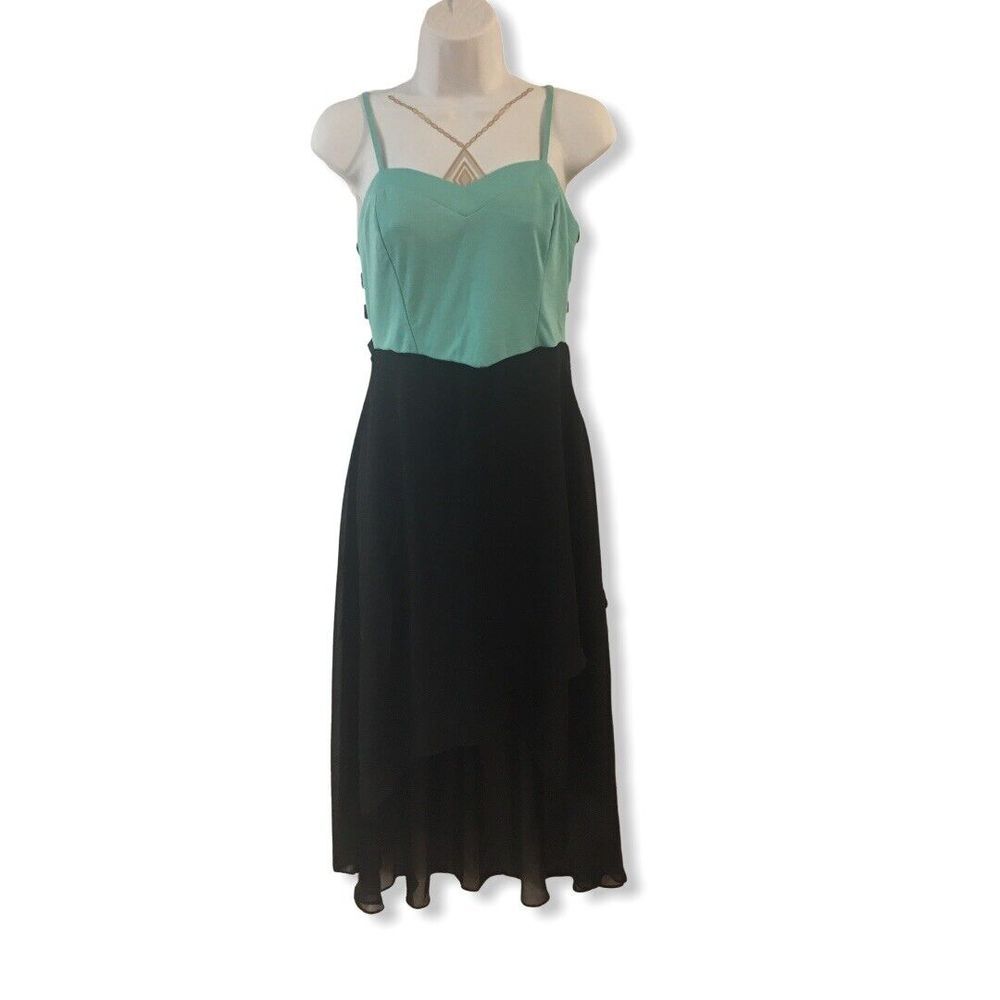 Charlotte Russe Mint Green and Black High-Low Dress